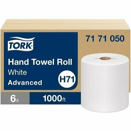 TORK Paper Towels, f/H71 Dispensers, Rolls, 1 Ply, 1,000ft , WE, 6PK TRK7171050